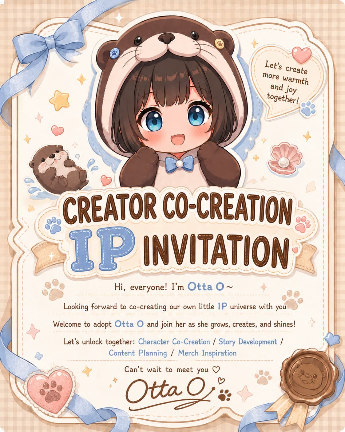 Otta O creator co-creation IP invitation poster.